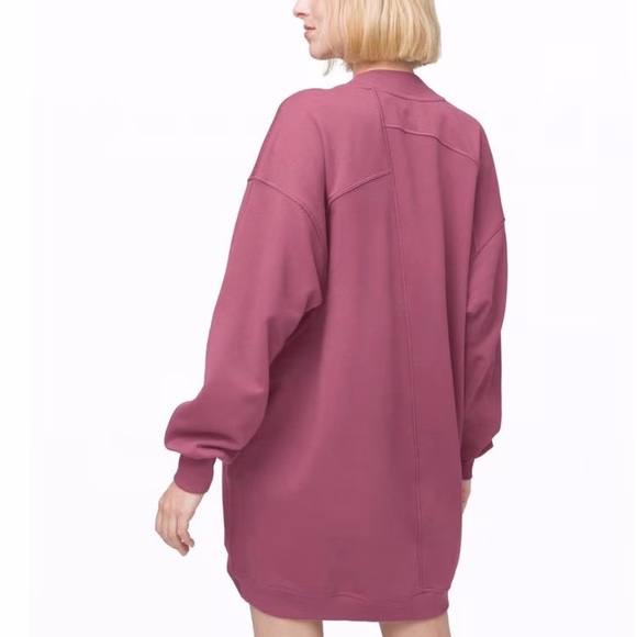 LULULEMON Pink Maroon Sweater Dress Long Asymmetrical Stitching